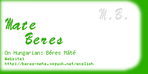 mate beres business card