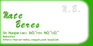 mate beres business card